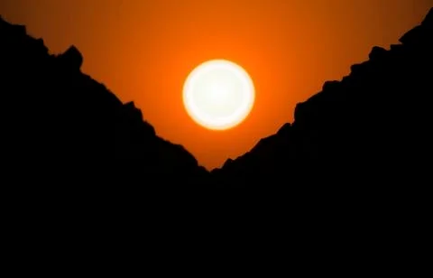 Unique Envelope creatively made by nature Sunset .silhouette Stock Photos
