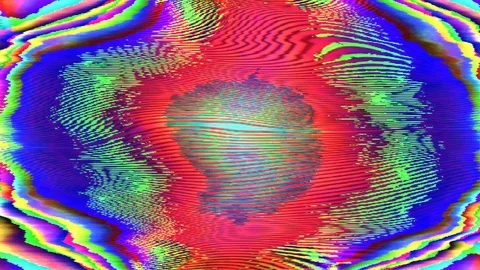 Unique error psychedelic vibrant neon particles. Random objects glittering. Stock Footage 111068021