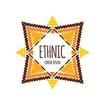 Unique ethnic logo template vector Stock Illustration