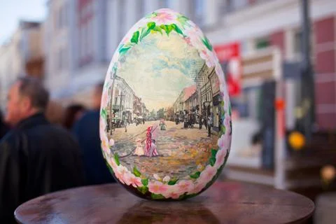 A unique exhibition "Easter Egg" (pysanka) Stock Photos