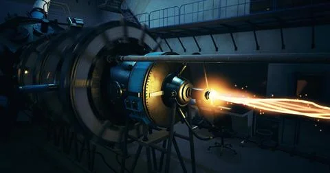 Unique experiment at a research facility with advanced propulsion tech Stock Illustration