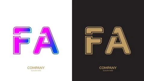 Unique FA letter logo Icon vector template. Vector design template elements.. Illustrazione stock