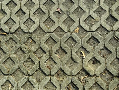 Unique Figure-Eight Shaped Pattern on Modern Park Flooring Design Stock Photos