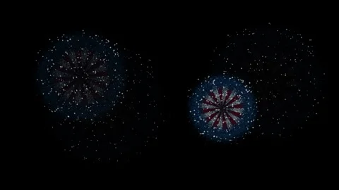 Unique fireworks animation with fire explosions Stock Footage 310798060