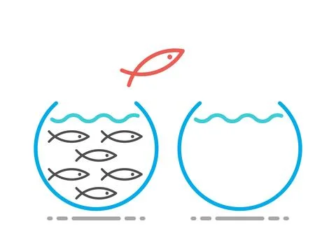 Unique fish jumping, change Stock Illustration