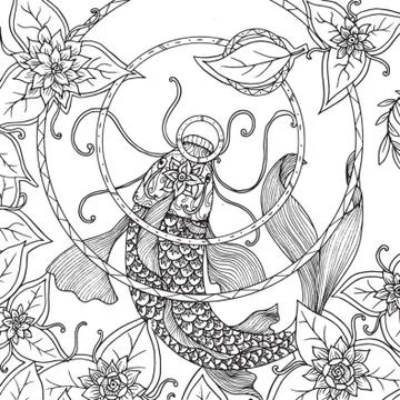 Unique Fish Pattern Design Stock Illustration