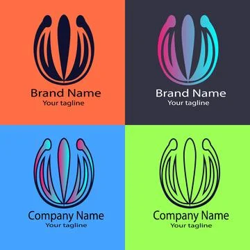 Unique Floral Embrace Symbol Logo Design for Business Stock Illustration
