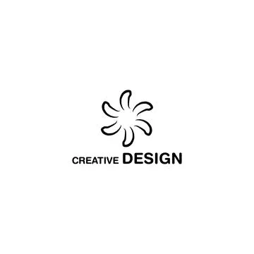 Unique Flower Abstract Logo Design Vector Art. Stock Illustration