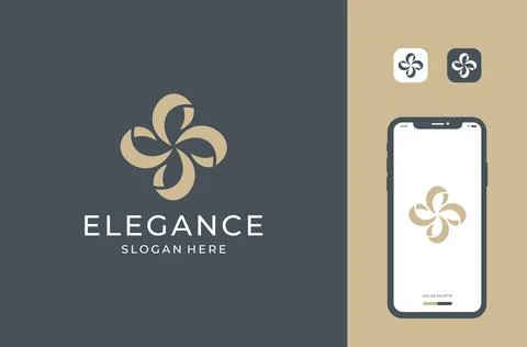 Unique flower logo design Stock Illustration