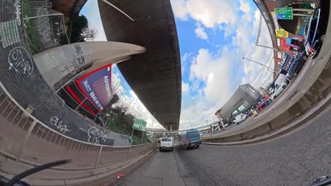 Unique Footage of Urban Drive Through Streets of Capital London City Stock Footage 329284716