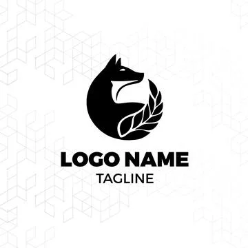 Unique fox logo design Stock Illustration