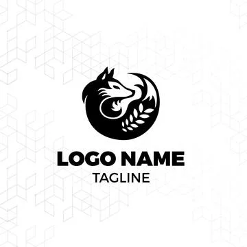 Unique fox logo design Stock Illustration