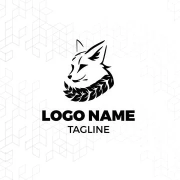 Unique fox logo design Illustrazione stock