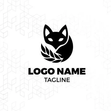 Unique fox logo design Illustrazione stock