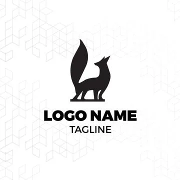 Unique fox logo design Stock Illustration