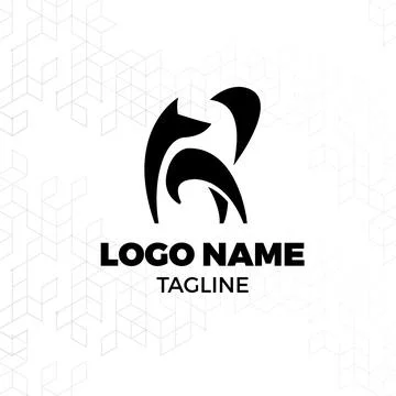 Unique fox logo design Stock Illustration