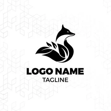 Unique fox logo design Stock Illustration