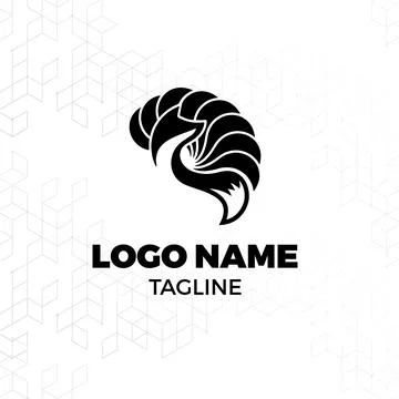 Unique fox logo design Stock Illustration