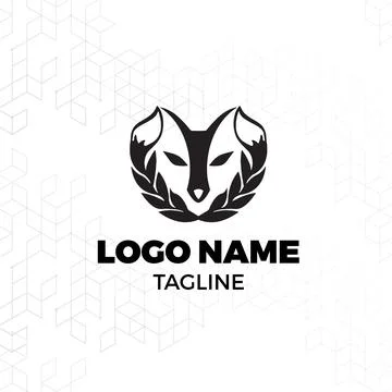 Unique fox logo design Stock Illustration
