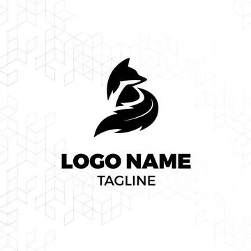 Unique fox logo design Illustrazione stock