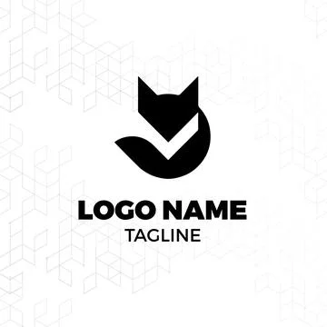 Unique fox logo design Stock Illustration
