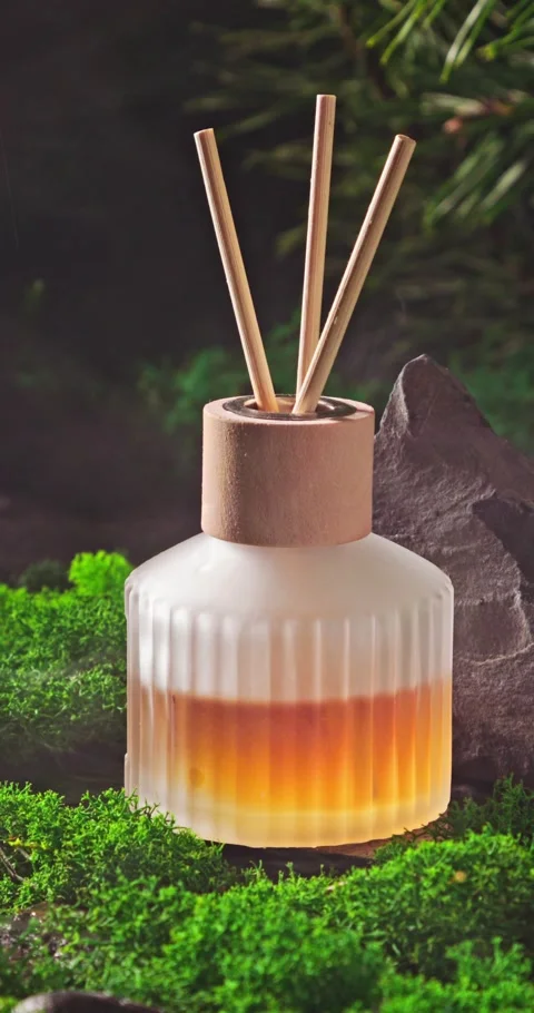 Unique fragrance diffuser as the scent of damp forest. Stock Footage 347556977