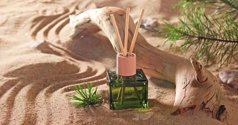 Unique fragrance diffuser smelling of summer and holidays. Stock Footage 335599663