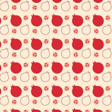 Unique fruit line icons pattern with vibrant red and white design elements イラスト素材