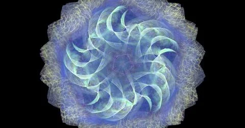 Unique futuristic spiral pattern in blue and green colors Illustrazione stock