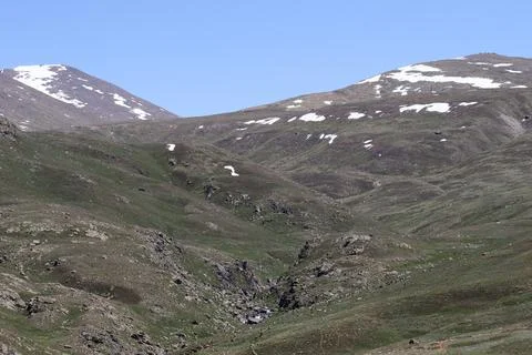 The unique geological features of deosai Stock Photos