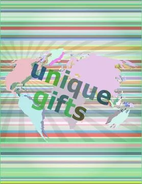 Unique gifts text on digital touch screen - holiday concept 스톡 일러스트