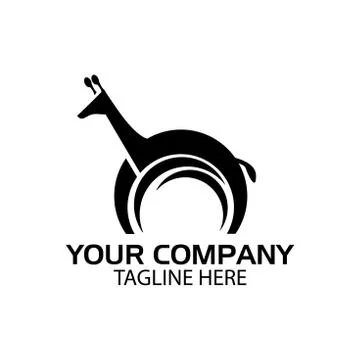 Unique giraffes Logo Design Template. Stock Illustration