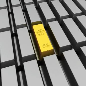 Unique gold bar Stock Illustration