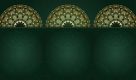 Unique gradient creative gradient green golden colors mandala background Illustrazione stock