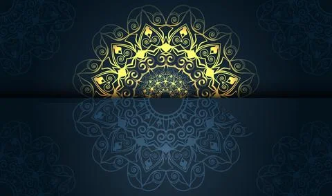 Unique gradient green color mandala background design premium vector Stockillustratie
