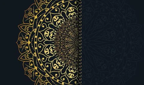 Unique gradient luxury color mandala creative art style background design Stock Illustration