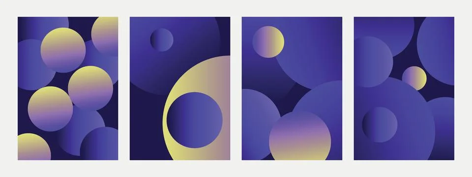 Unique gradient poster background vector set. Minimalist style cover templa.. Stock Illustration
