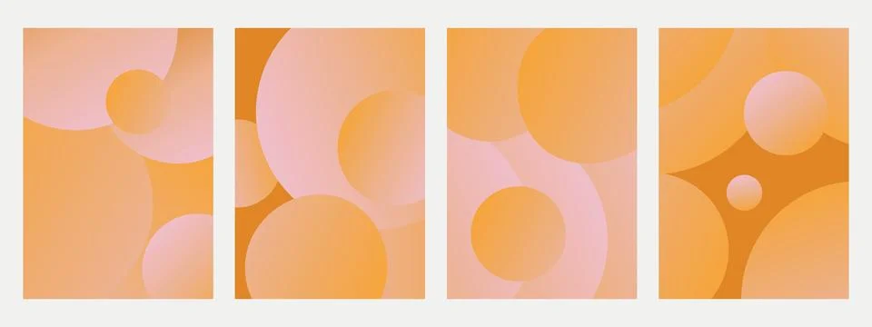 Unique gradient poster background vector set. Minimalist style cover templa.. Stock Illustration
