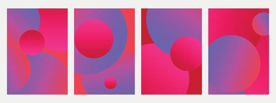 Unique gradient poster background vector set. Minimalist style cover templa.. Stock Illustration