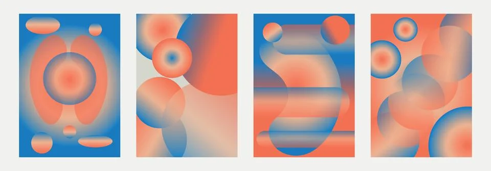Unique gradient poster background vector set. Minimalist style cover templa.. Stock Illustration