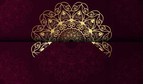 Unique gradient red color mandala background design premium vector Stock Illustration
