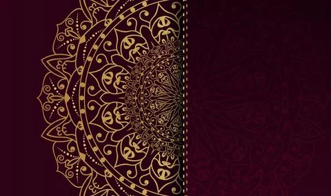Unique gradient red color mandala creative art style background design Stockillustratie