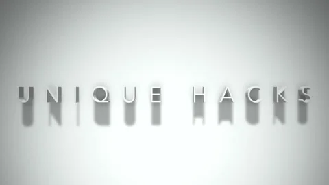 Unique hacks 3D title animation white text on a white background Stock Footage 299419456