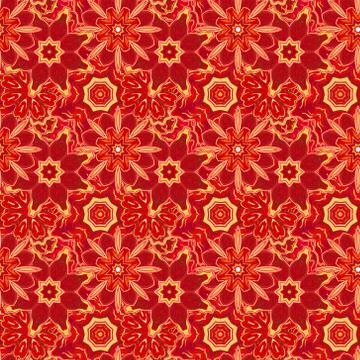 Unique hand drawn abstract vector floral background. Seamless pattern Stock Illustration