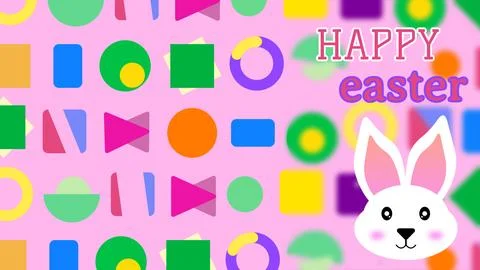 Unique happy easter wishes on different colorful shape background Illustrazione stock