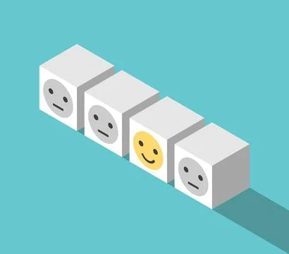 Unique happy smiling cube Illustrazione stock