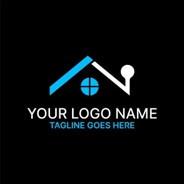 Unique home dot tech app roof house window Related to property mortgage Ilustración de archivo