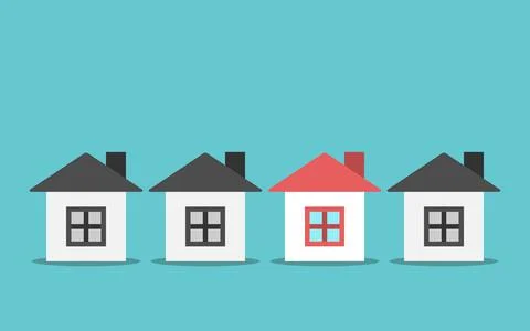 Unique house, choice concept Stock Illustration