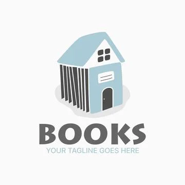 Unique house home with read bottom books property education learn place Ilustración de archivo