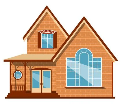 Unique house illustration Stock Illustration